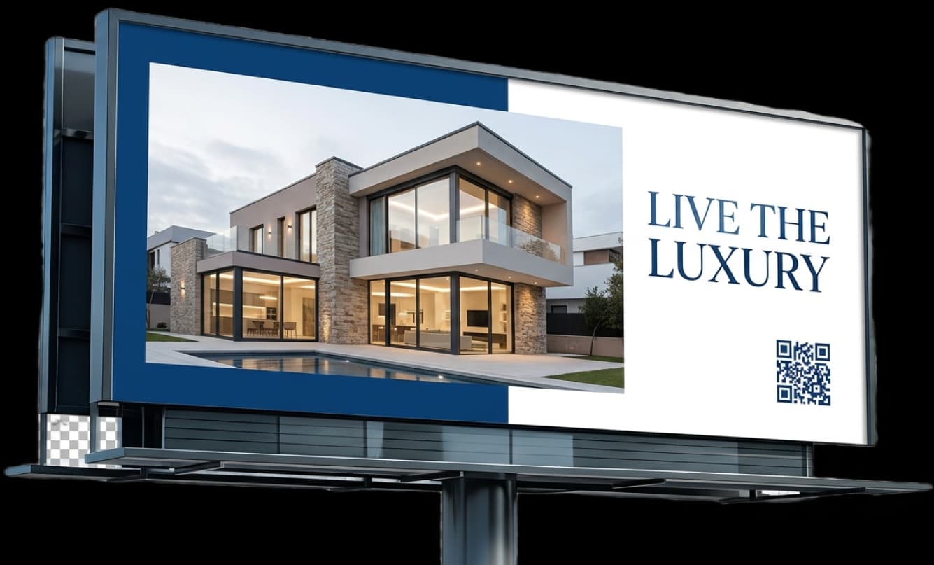 Luxury Real Estate Billboards With QR Code Access