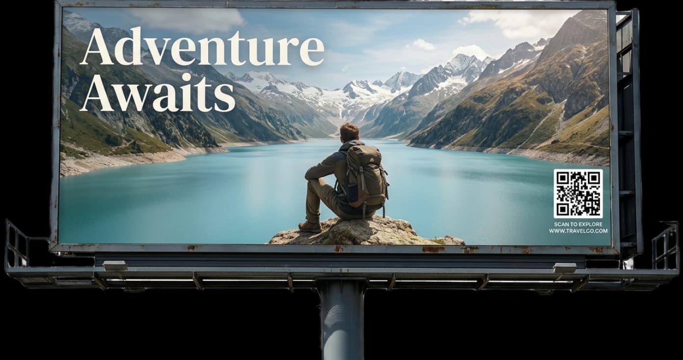 Travel & Adventure Billboards With QR Code Access