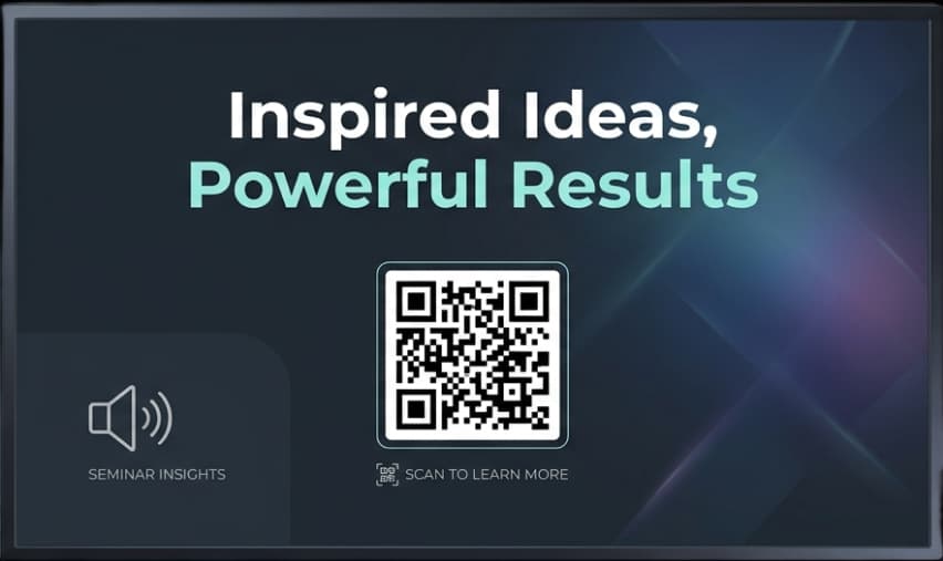 Digital Ad Screen With QR Code Access
