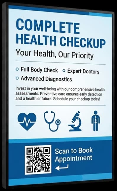 Healthcare Display With QR Code Check In