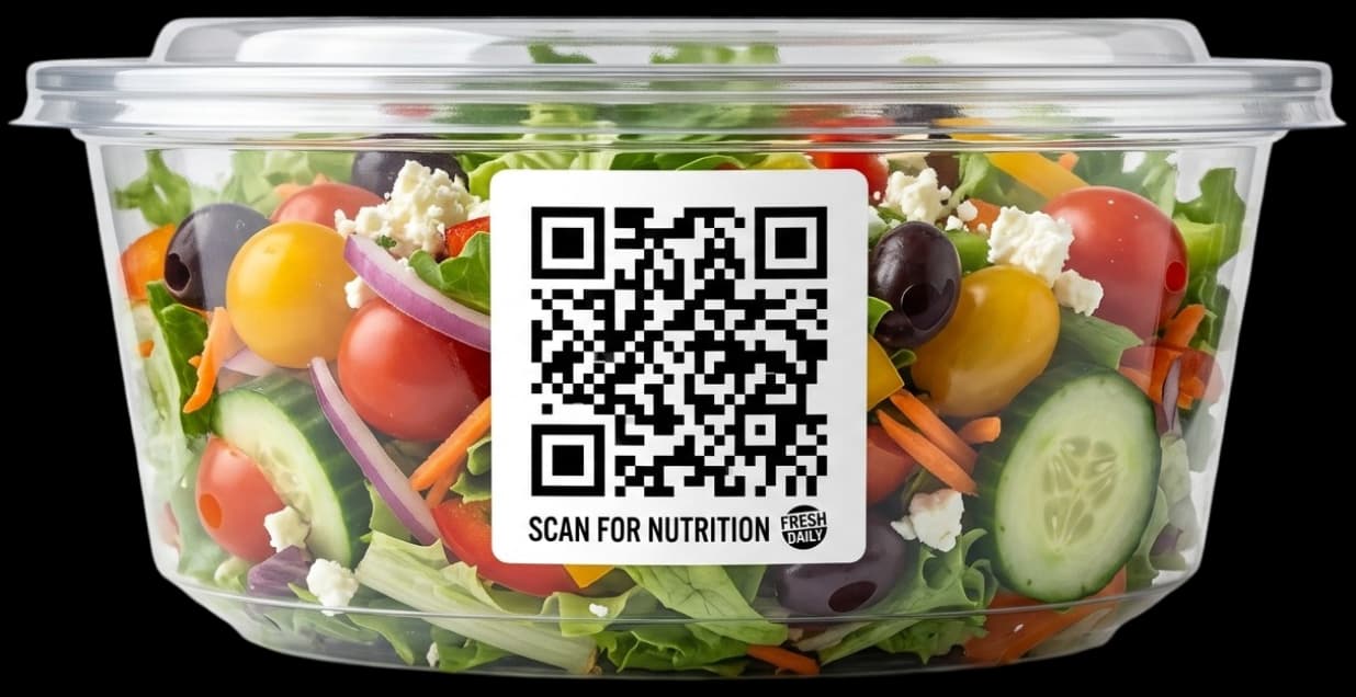 Salad Box QR Code Tag