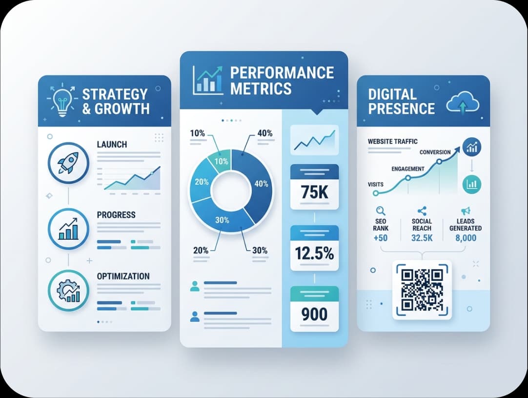Analytics Infographic With QR Code