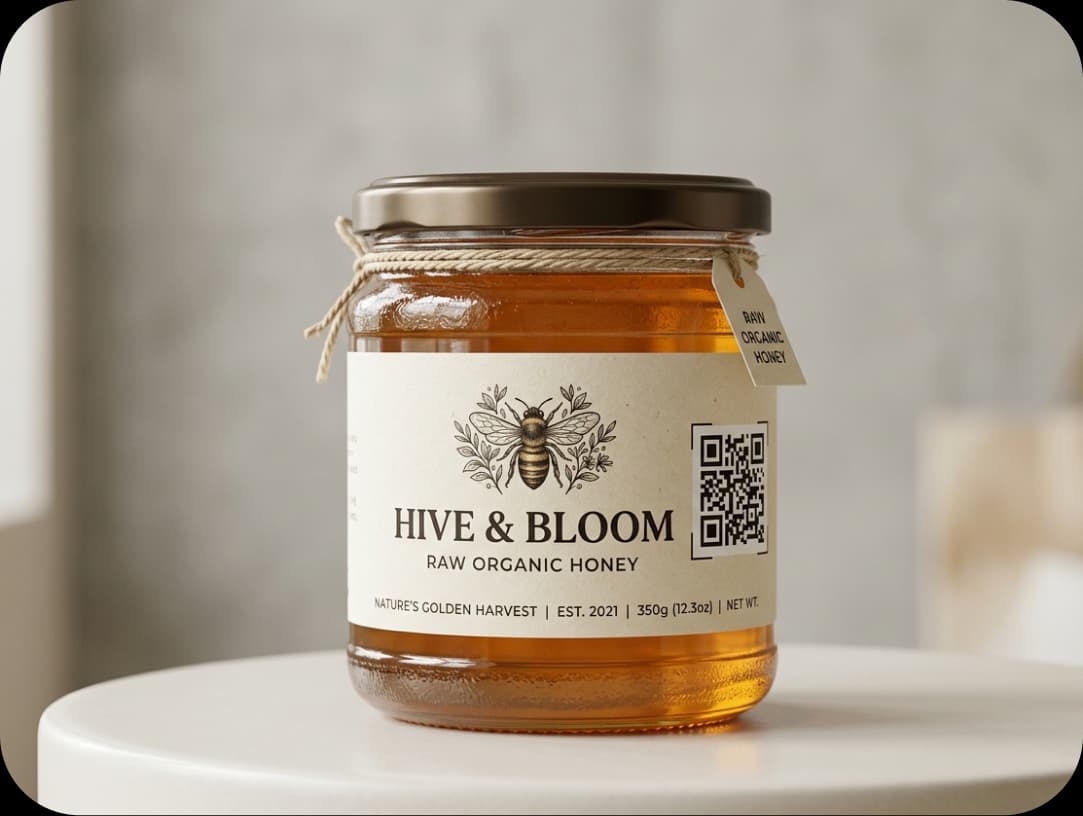 Honey Jar Label QR