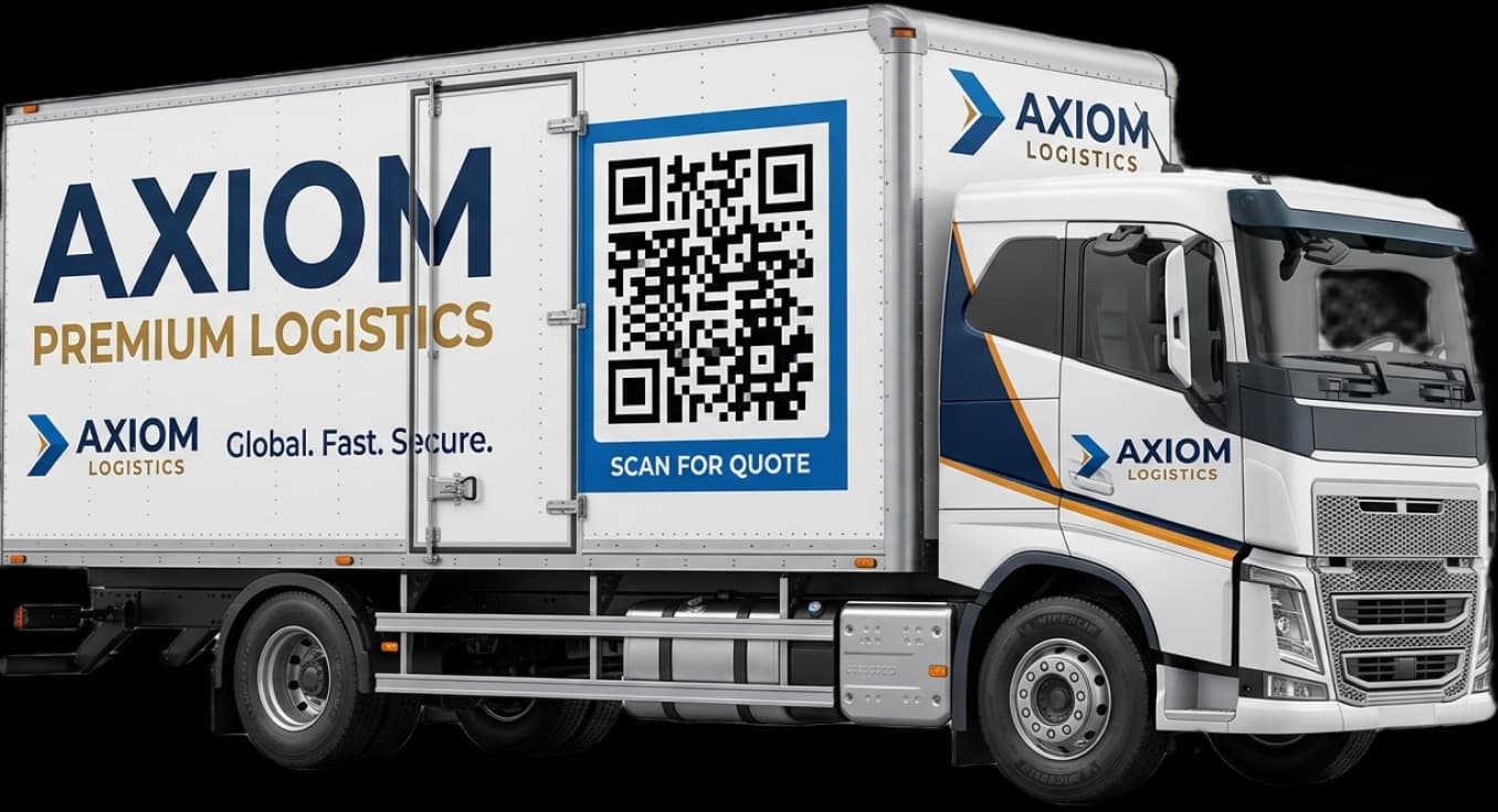 Delivery Truck Featuring QR Code