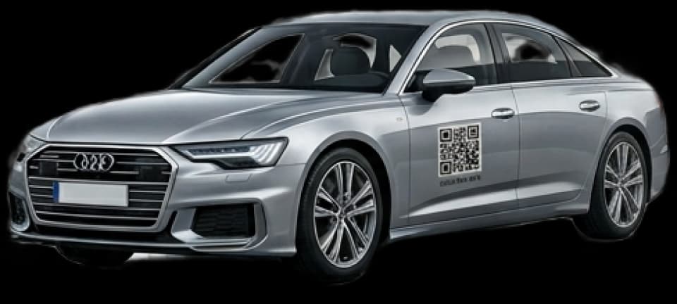 Fleet Vehicle Showing QR Code