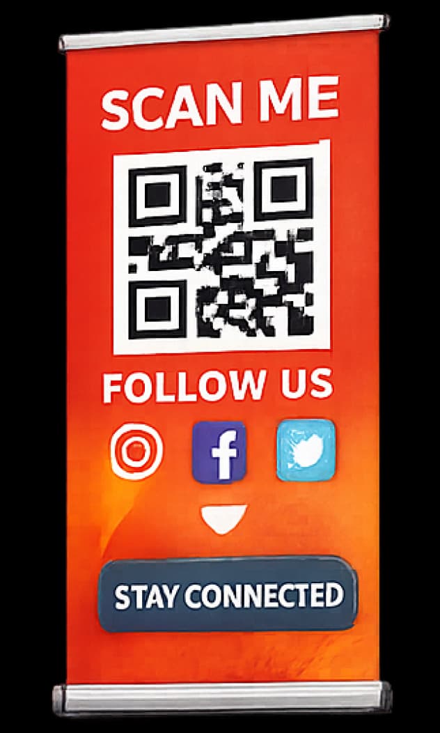 Social Media QR Code Banner Social Media QR Code Banner