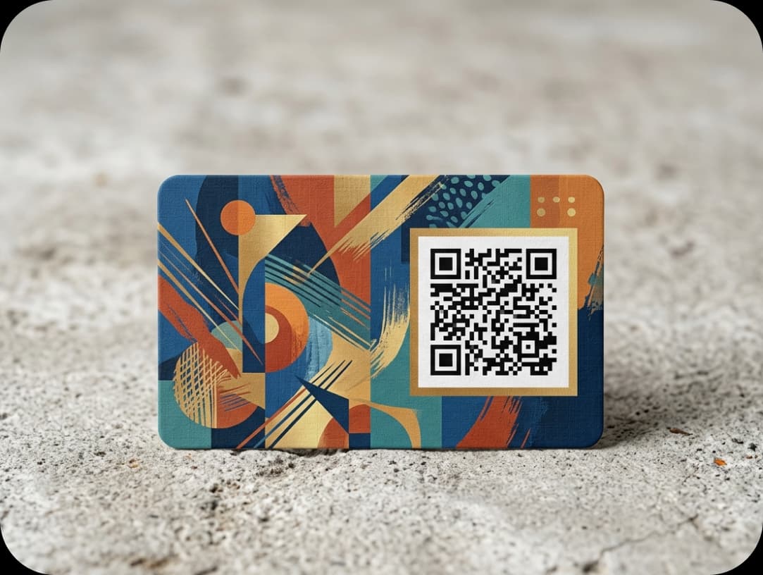 Artist Card Featuring Portfolio QR Design Artist Card Featuring Portfolio QR Design