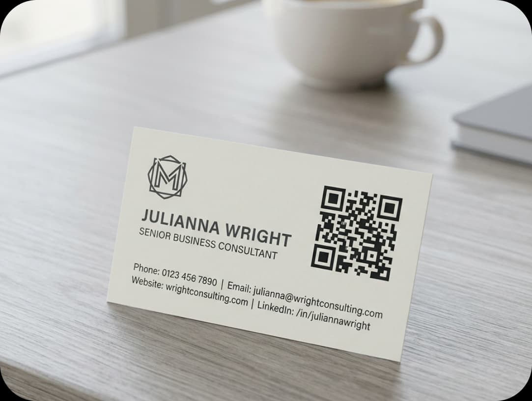 Consultant Card With QR And Contact Details Consultant Card With QR And Contact Details
