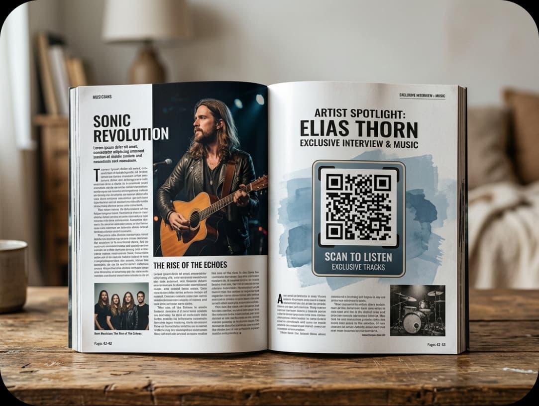 Artist Feature Showing QR Code Artist Feature Showing QR Code